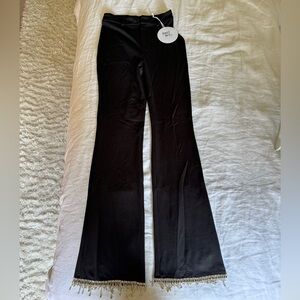 Princess Polly Black Pottery Pants with Bling Hem